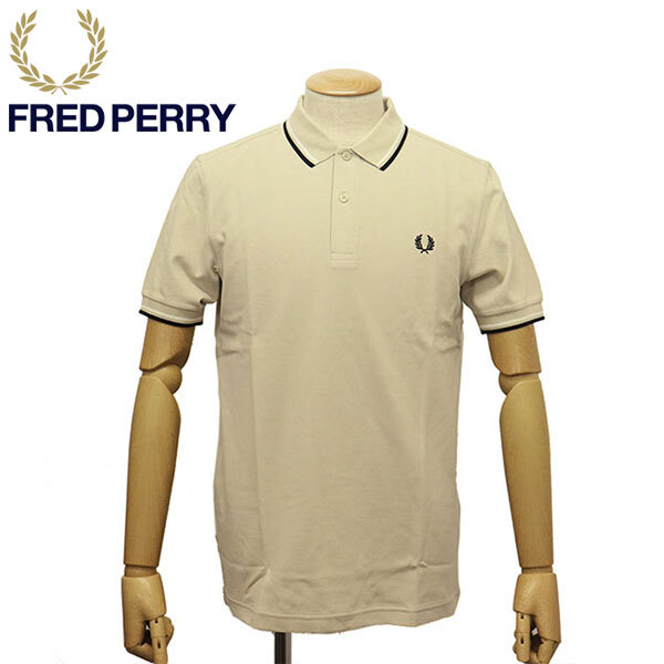 FRED PERRY (フレッドペリー) M3600 TWIN TIPPED FRED PERRY SHIRT ティップライン ポロシャツ FP536 U87OATMEL / ECRU / BLACK XS