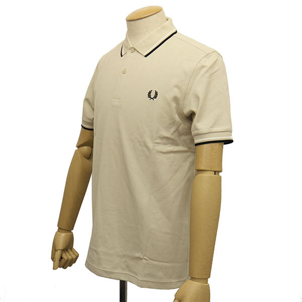 FRED PERRY (フレッドペリー) M3600 TWIN TIPPED FRED PERRY SHIRT ティップライン ポロシャツ FP536 U87OATMEL / ECRU / BLACK XS