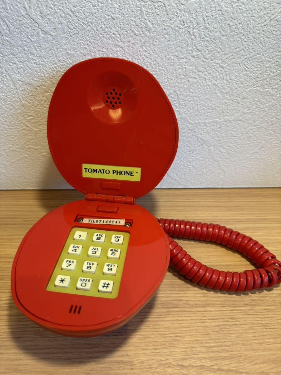 ビンテージ 電話機 トマト アメリカ 昭和 レトロ 電話 USA 雑貨 電話 オブジェ 置物 インテリア の画像1