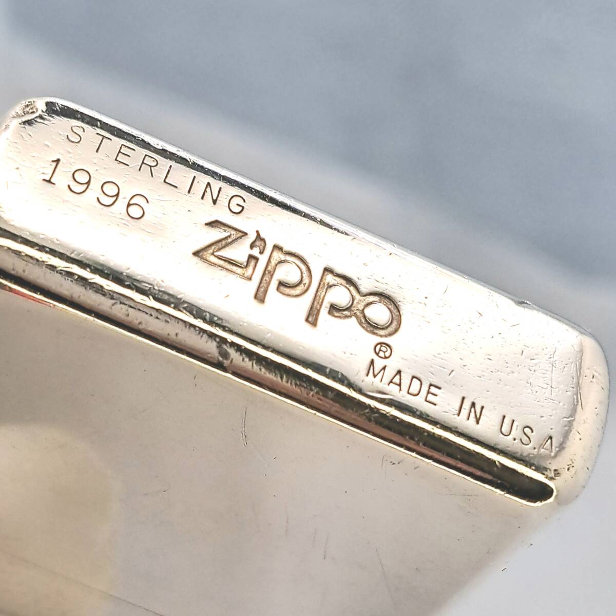 1000円～ ZIPPO 美品 STERLING SILVER スターリングシルバー 1996年製 純銀 ジッポー zippo オイルライター USA ZC72の画像1