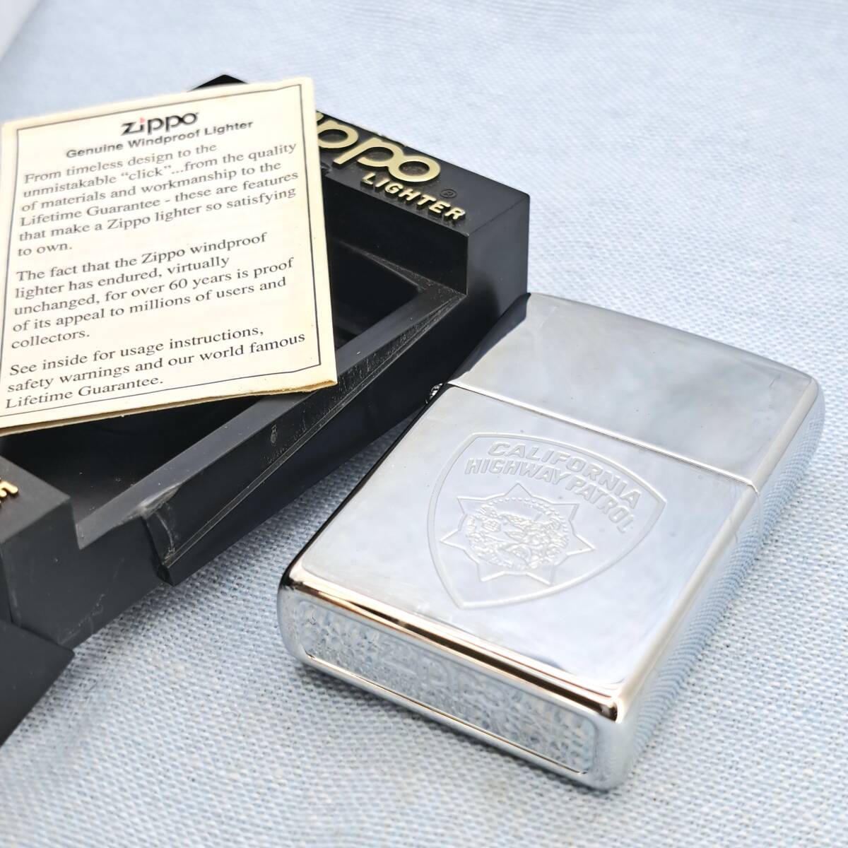 1000円～ zippo 未使用 CALIFORNIA HIGHWAY PATROL カリフォルニア ハイウェイパトロール 1996年製 ジッポー ケース有 取説 USA 052の画像3