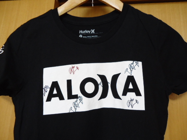 即決　ハワイ　Hurley　ハーレー　Ｔシャツ　黒色　レディース　Ｓ　ALOHA_画像2