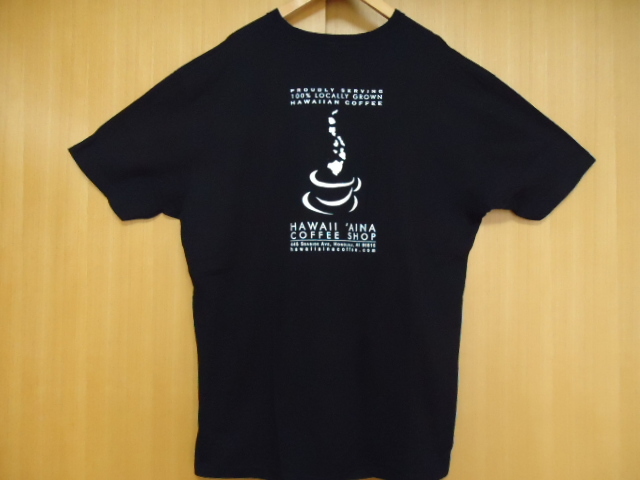 即決　ハワイ　HAWAII AINA COFFEE SHOP　Ｔシャツ　黒色　ＸＸＬ　コーヒー_画像3