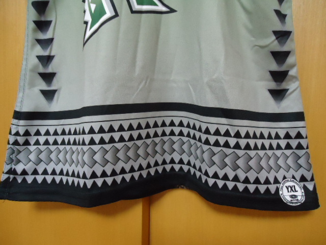  быстрое решение Гаваи Гаваи университет 808 TAILGATING KREW футболка зеленый градация * чёрный цвет девушка 160 V шея 