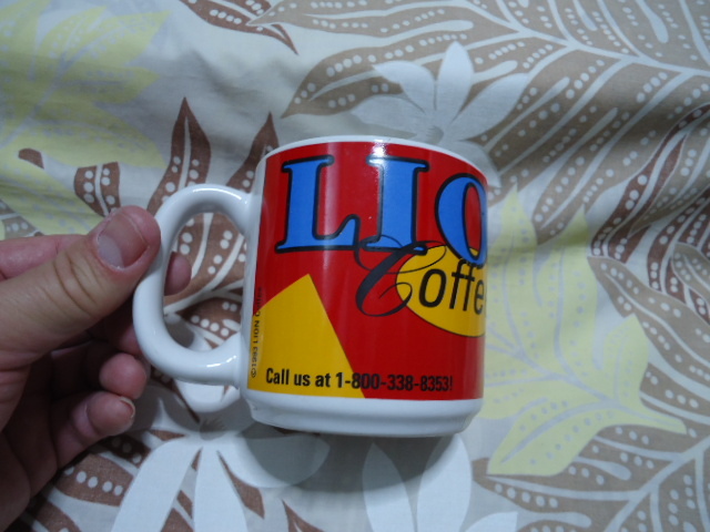 ハワイ 1993年製 ライオンコーヒー 陶磁器製 8.4センチ マグカップ 飾り物の画像4