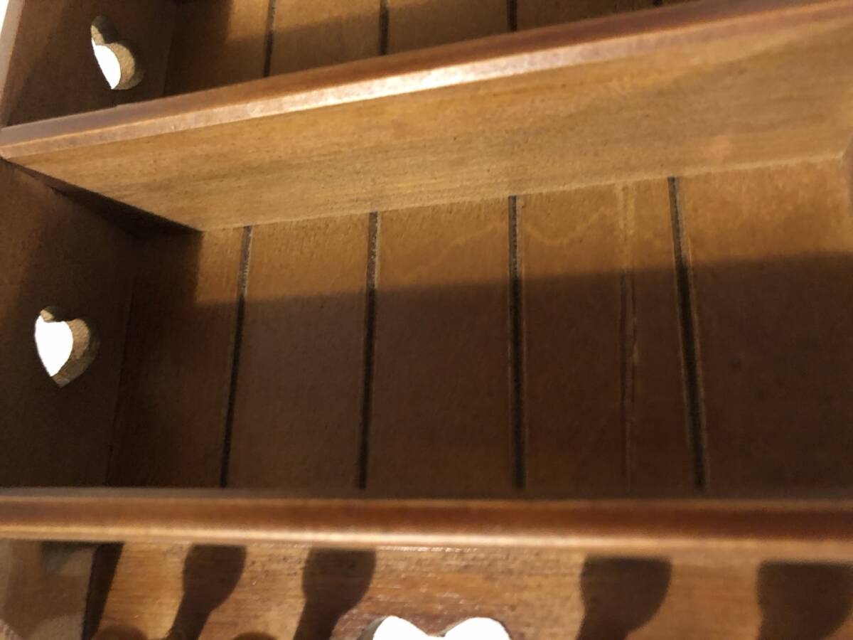 ◆A04◆B梱◆木製 壁掛けタイプ ミニチュアフック付きラック キーフック 2段 飾り棚 フランス雑貨 生活雑貨 カントリーの画像2