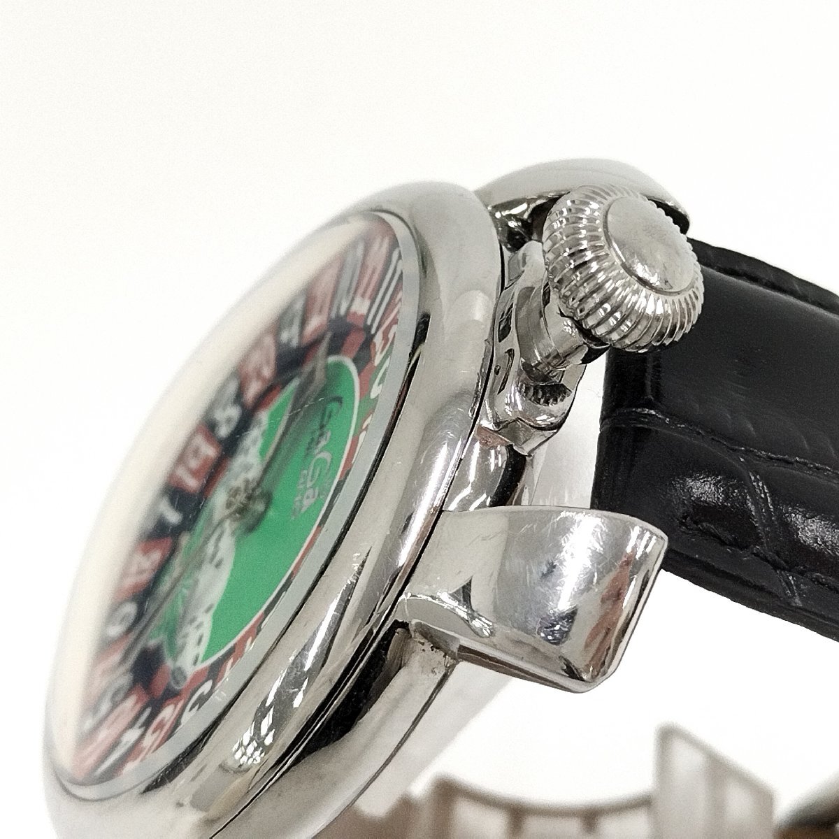 ●GaGa MILANO ガガミラノ マヌアーレ48 5010.LV.01S ラスベガス 世界500本限定 メンズ腕時計 ルーレット カジノ 手巻き 中古[ne]u580の画像2
