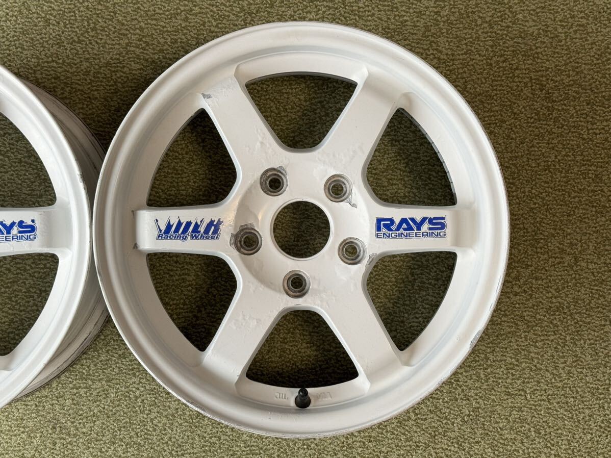 希少サイズ!! 当時物!! 2本のみ レイズ RAYS ボルクレーシング VOLK Racing TE37 15インチ 6.5J+28 5H114.3 MR2 SW20 シビック タイプRの画像2