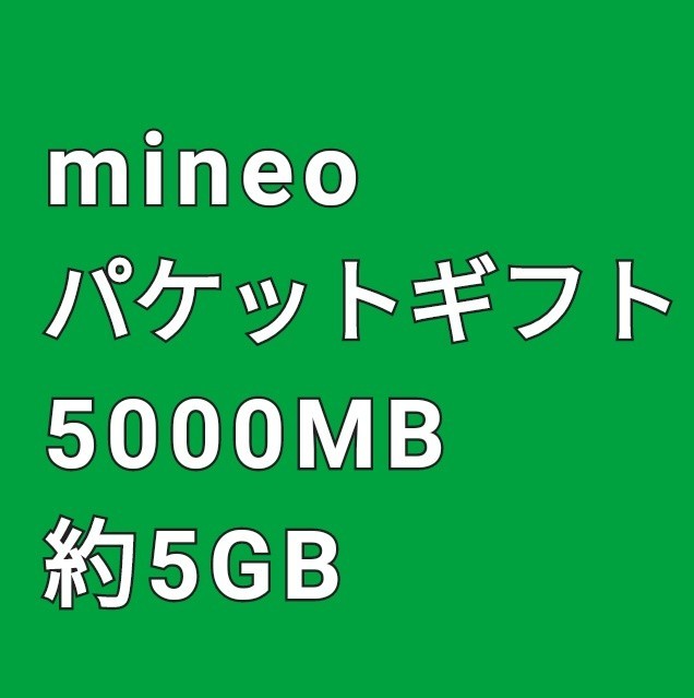 即決 再発行可 匿名取引 約5GB 5000MB mineo パケットギフトコード 送料無料 マイネオ_画像1