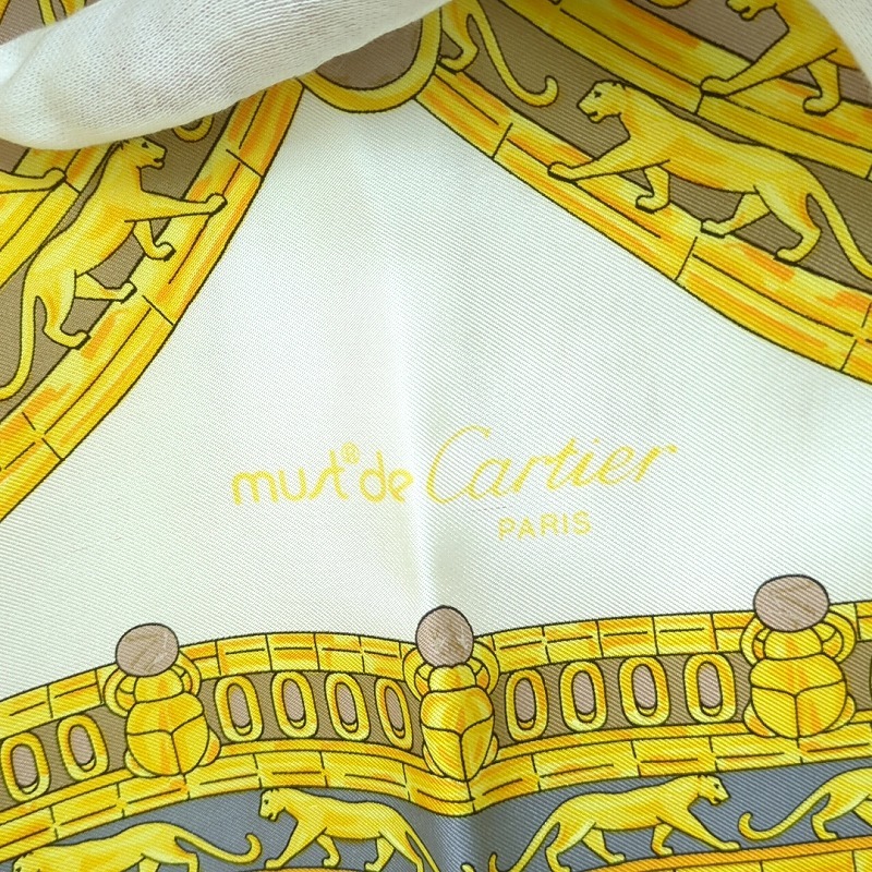 Cartier カルティエ 100% シルク スカーフ フランス製