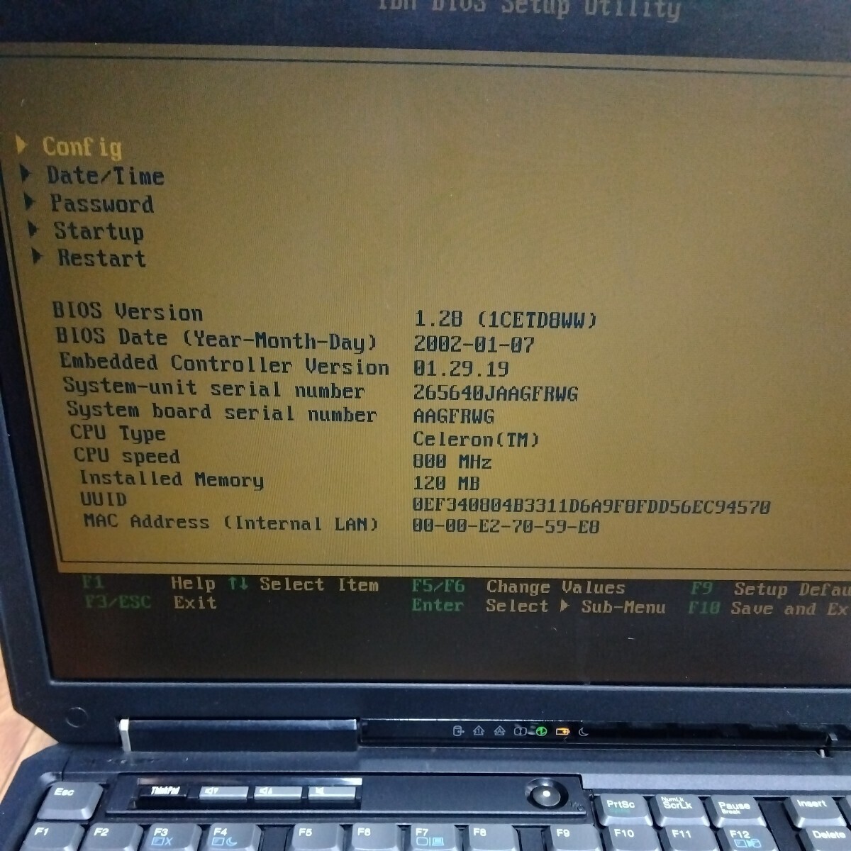  ultra rare IBM ThinkPad Windows98 laptop Type 2656-40J SNAA-GFRWG 02/04 secondhand goods Junk 