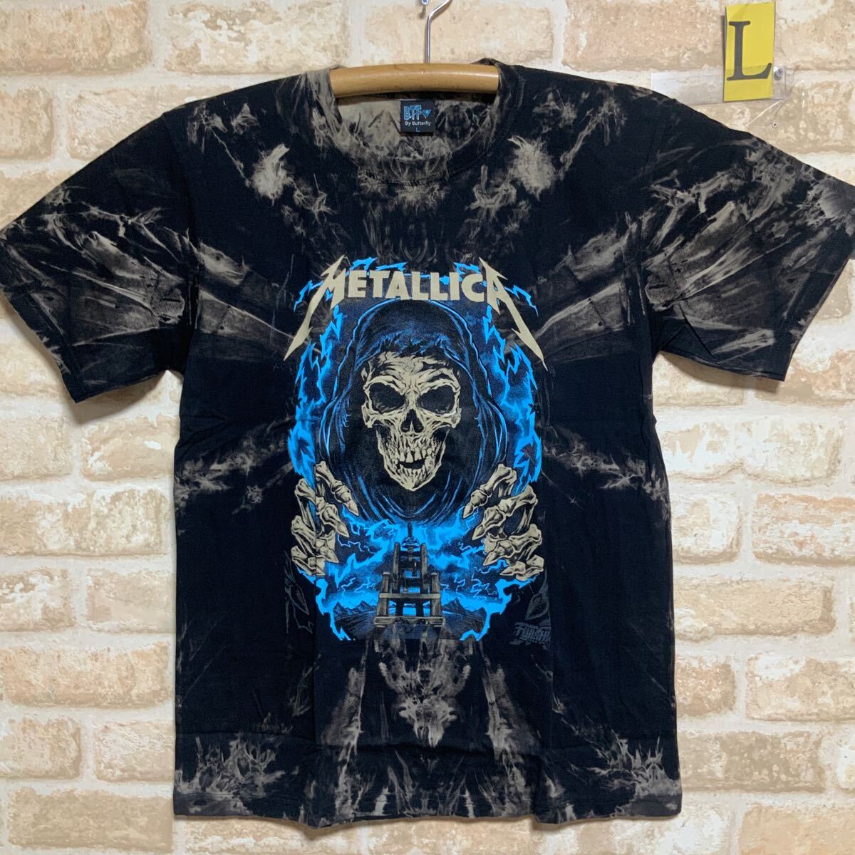 メタリカ Metallica スカル Tシャツ Lサイズ 半袖Tシャツ バンドTシャツ ロックTシャツ タイダイ 絞り染め ムラ染の画像1