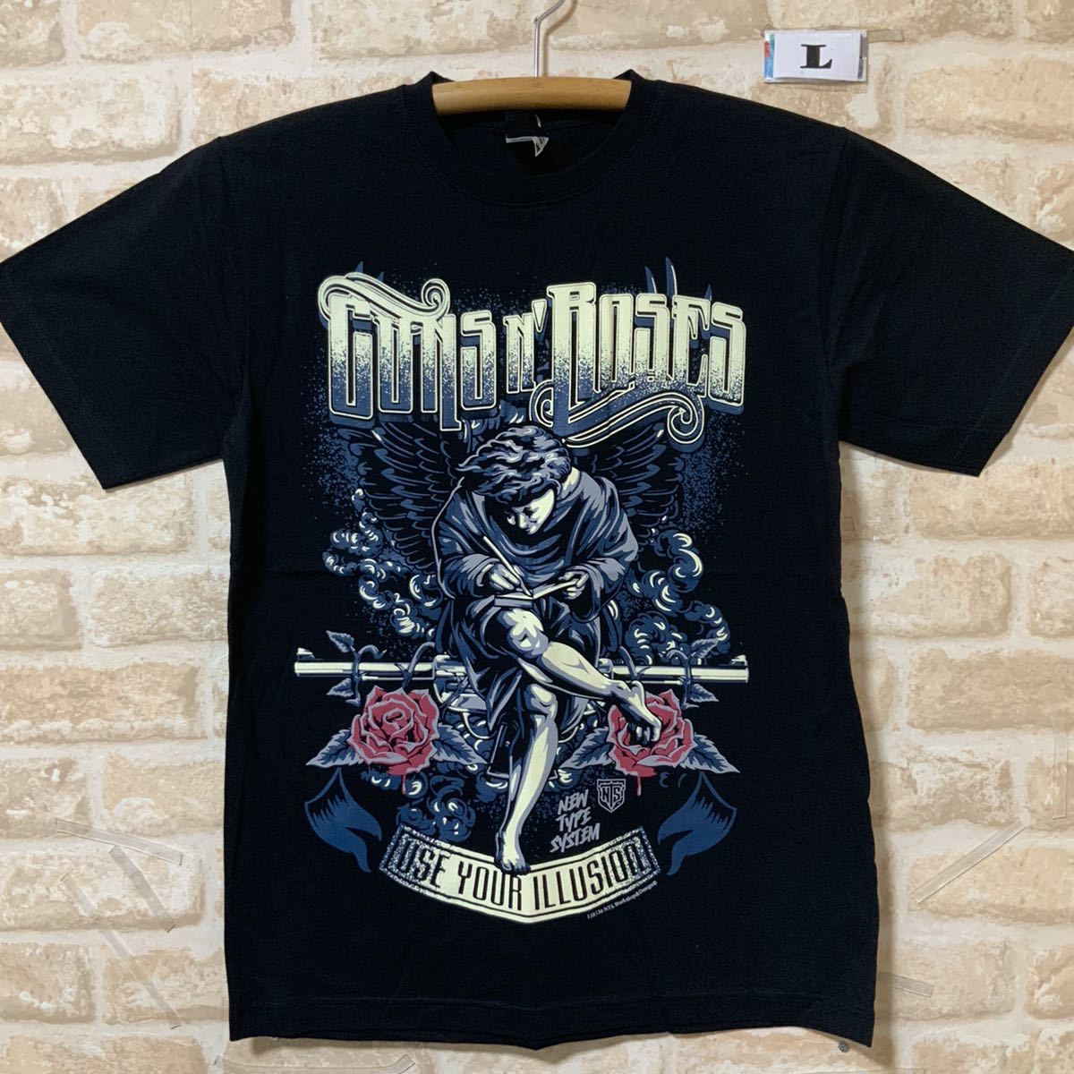 ガンズアンドローゼズ　Tシャツ　Lサイズ　管2779 ンズ・アンド・ローゼズ（Guns N' Roses/略称GN'R）アメリカ合衆国出身のロック・バンド_画像1