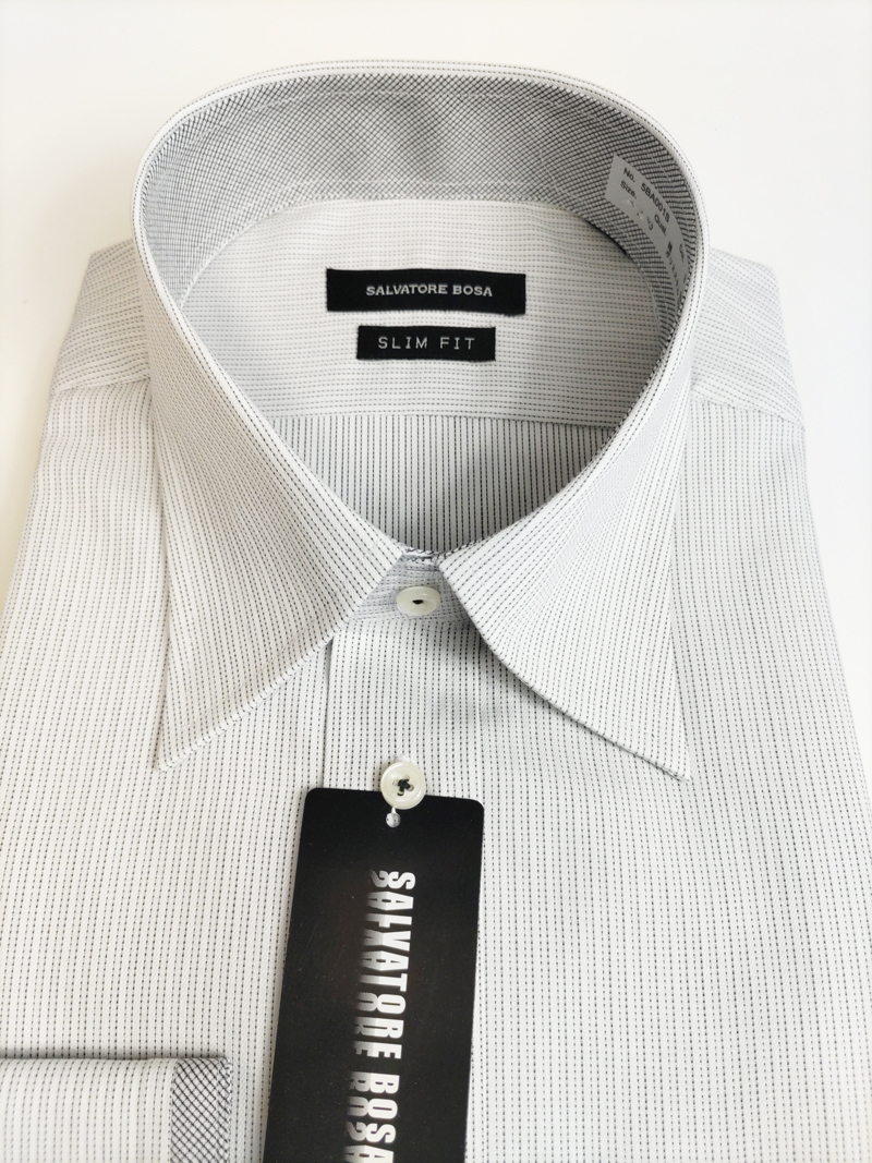 形態安定シャツ 40-80 スリムフィット グレードビー デザインシャツ レギュラーカラー 長袖 新品 カッターシャツ 5BA001S-3_画像2
