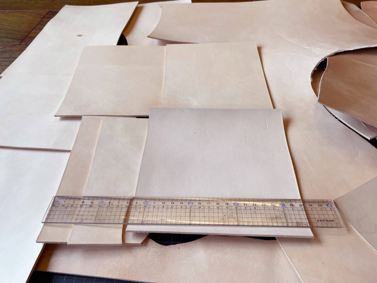革工房の端革セット NO.58 ヌメ革ナチュラル 革小物作り・レザークラフト練習用に の画像4