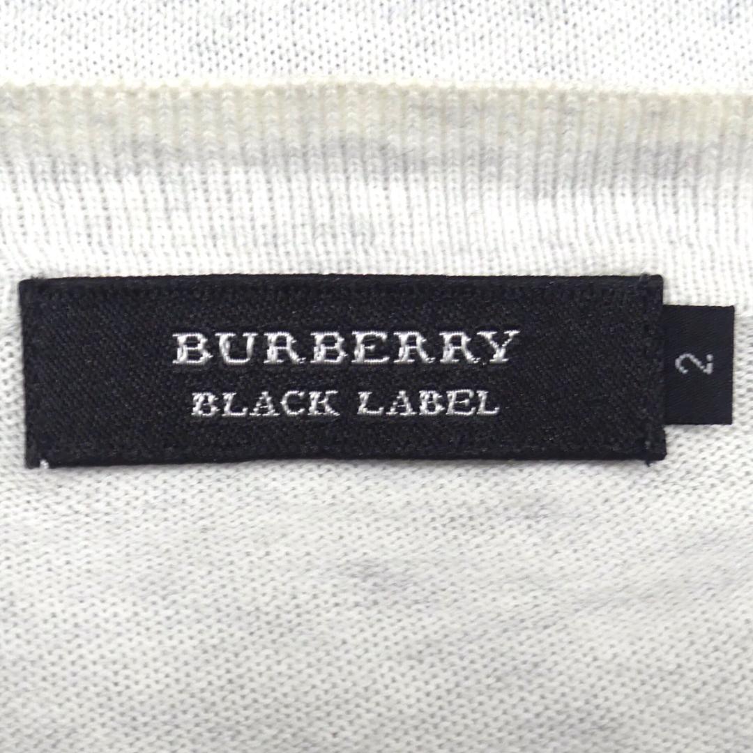 即決★BURBERRY BLACK LABEL★メンズM 廃版 カーディガン ニット セーター バーバリーブラックレーベル 2 白 グレー ナイト刺繍の画像8