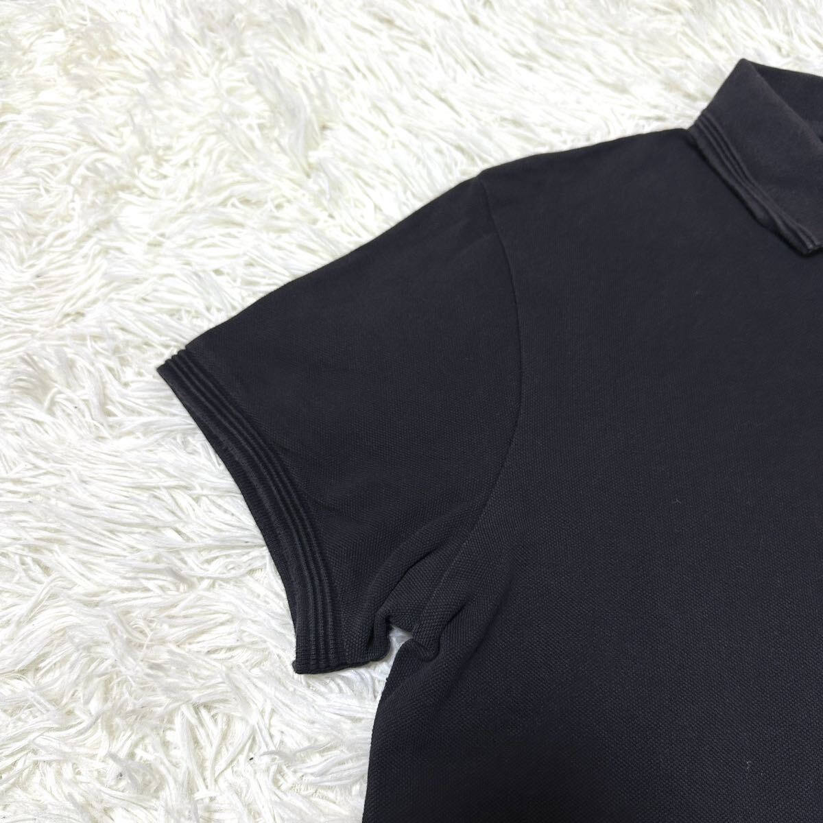MONCLER モンクレール ポロシャツ 半袖 ブラック ワッペン ブラック 黒 Lサイズの画像4