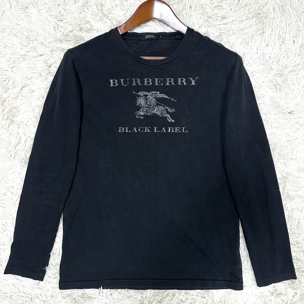 BURBERRY BLACK LABEL Burberry Black Label футболка с длинным рукавом long T черный бренд Logo черный чёрный размер 3