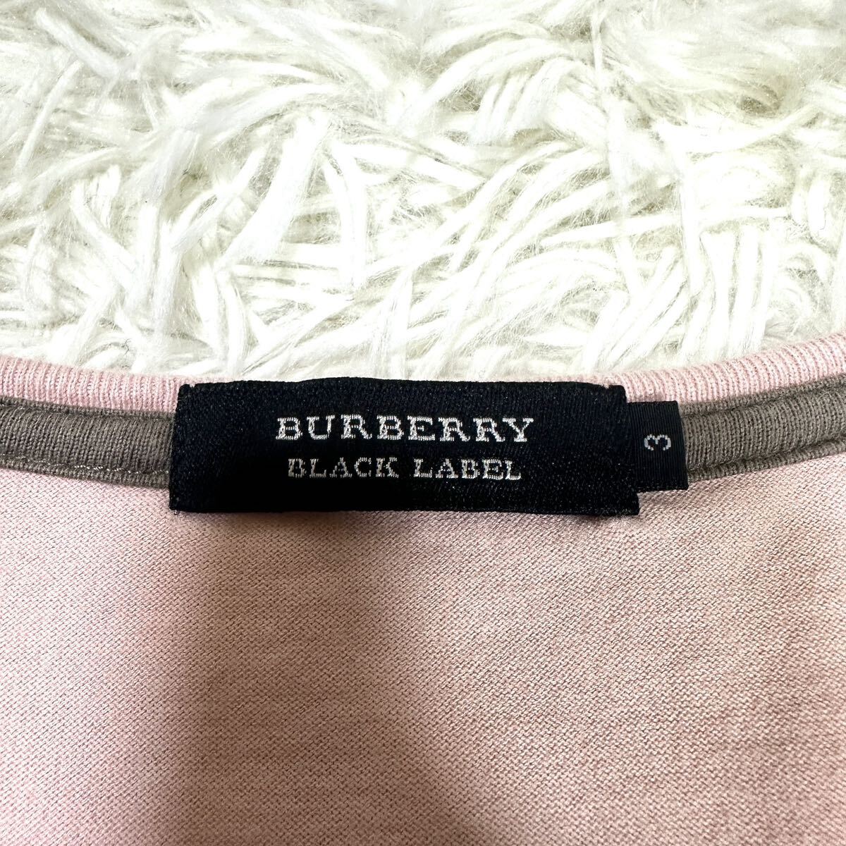 BURBERRY BLACK LABEL バーバリブラックレーベル ピンク 半袖 Tシャツ チェック柄 ホースロゴ サイズ3_画像4