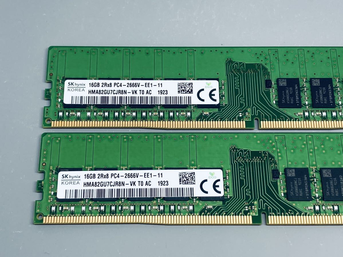 SKHYNIX DDR4 2666 ECC Unbuffered 16GBx2(32GB) HMA82GU7CJR8N-VK★HP Z2 G4,Dell 3430/3431/3630,Lenovo P330,富士通TX1320/1330 M4対応_画像3