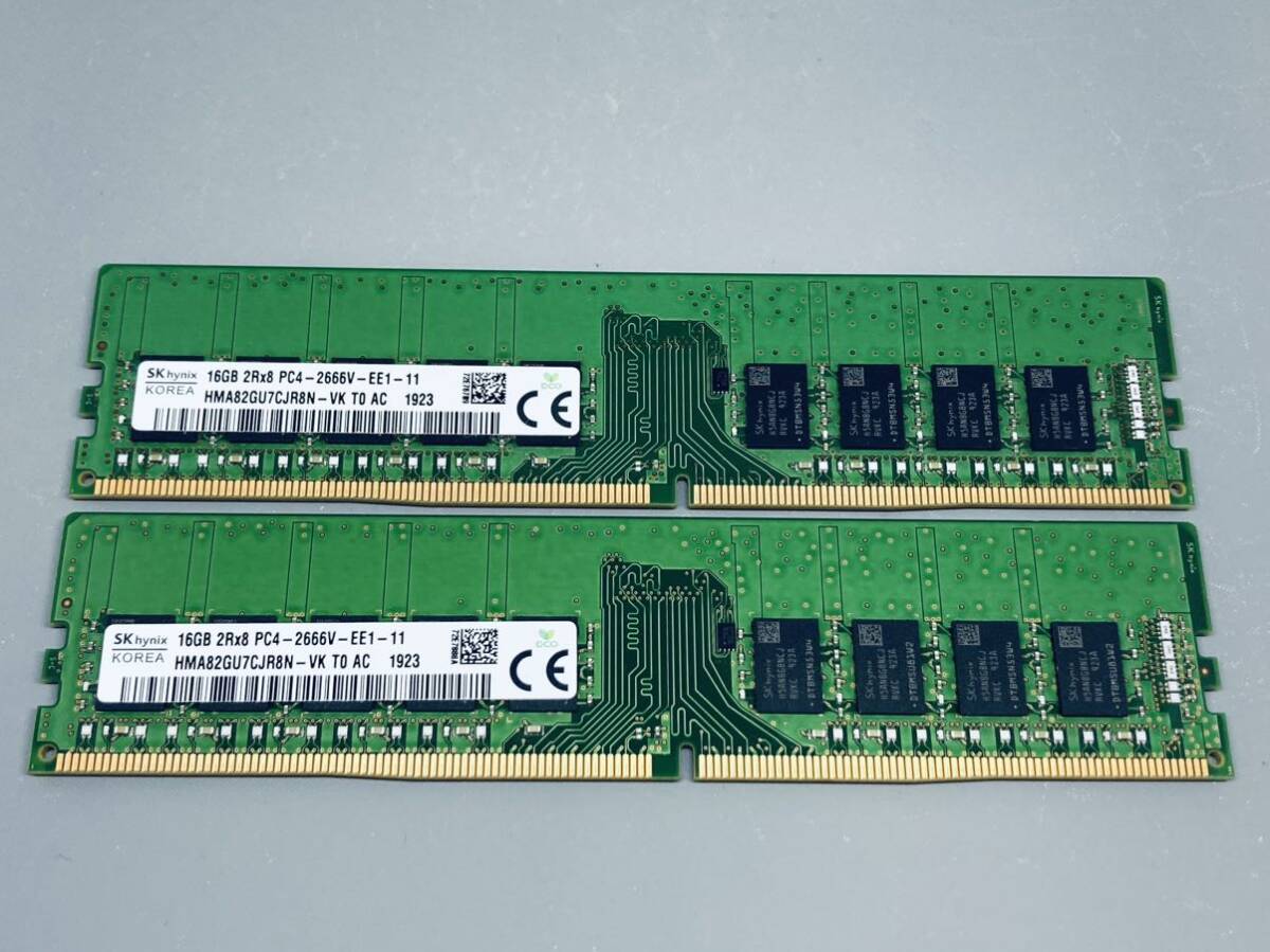 SKHYNIX DDR4 2666 ECC Unbuffered 16GBx2(32GB) HMA82GU7CJR8N-VK★HP Z2 G4,Dell 3430/3431/3630,Lenovo P330,富士通TX1320/1330 M4対応_画像2
