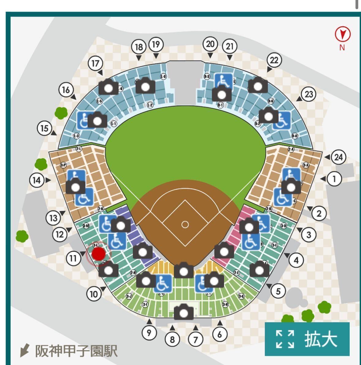 4/21★ 阪神タイガース vs 中日ドラゴンズ ブリーズシート 内野指定席3塁側 観戦チケット★2枚 阪神甲子園球場 (※)中止返金あり の画像3