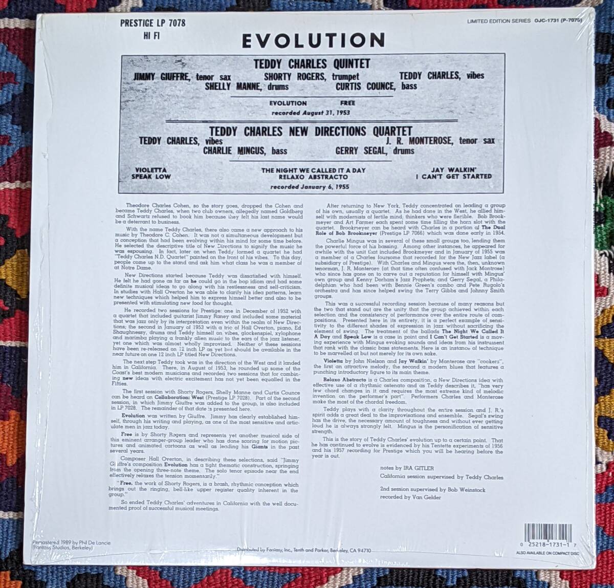 50's テディ・チャールズ(VIB) Shorty Rogers Jimmy Giuffre Charlie Mingus Shelly Manne US盤LP Evolution OJC-17311953,55年録音の画像3