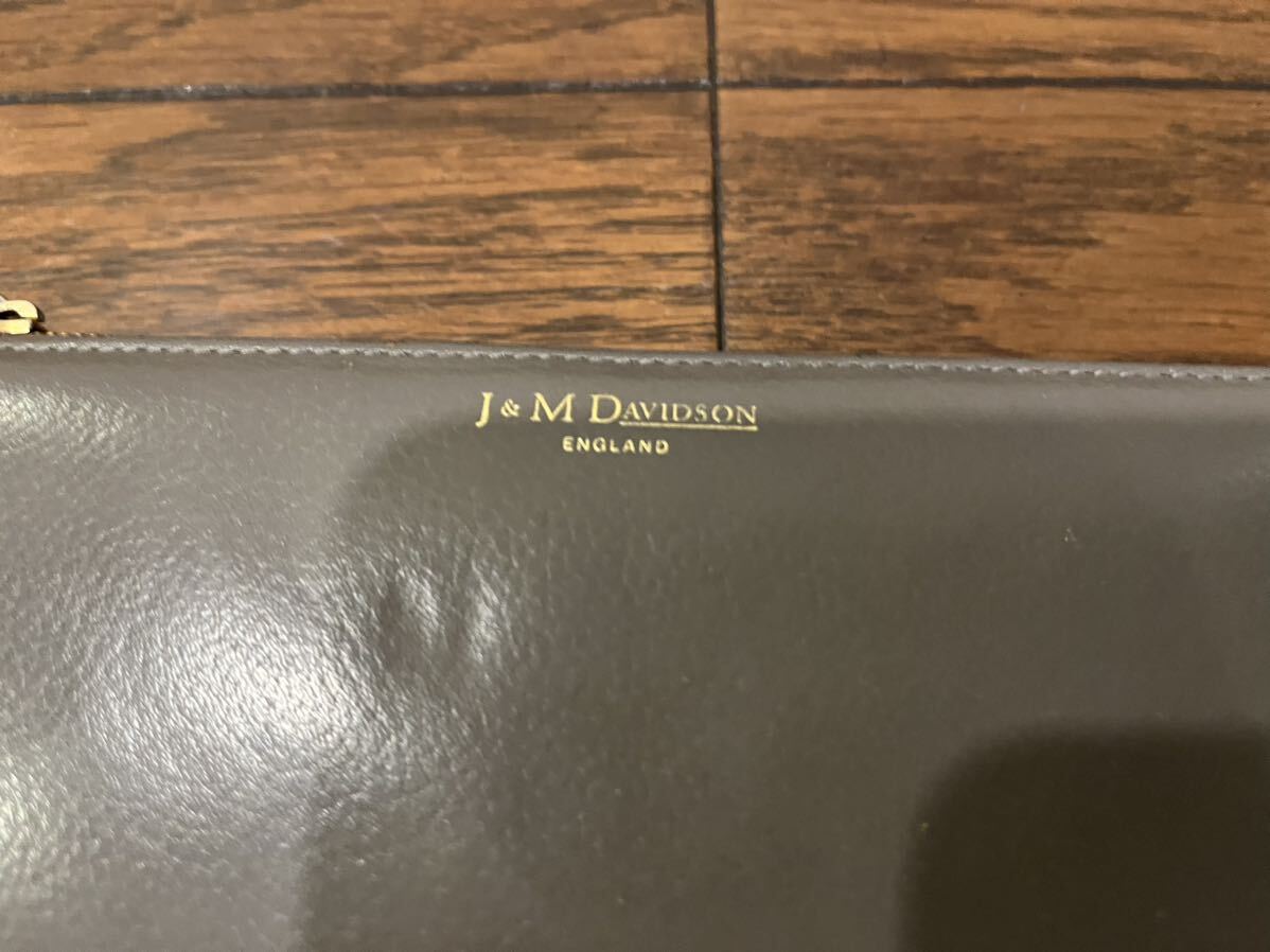 【美品】J&M DAVIDSON J&Mデビッドソン　財布　長財布　レザー　牛革　グレー　スペイン製　ラウンドファスナー ウォレット_画像3