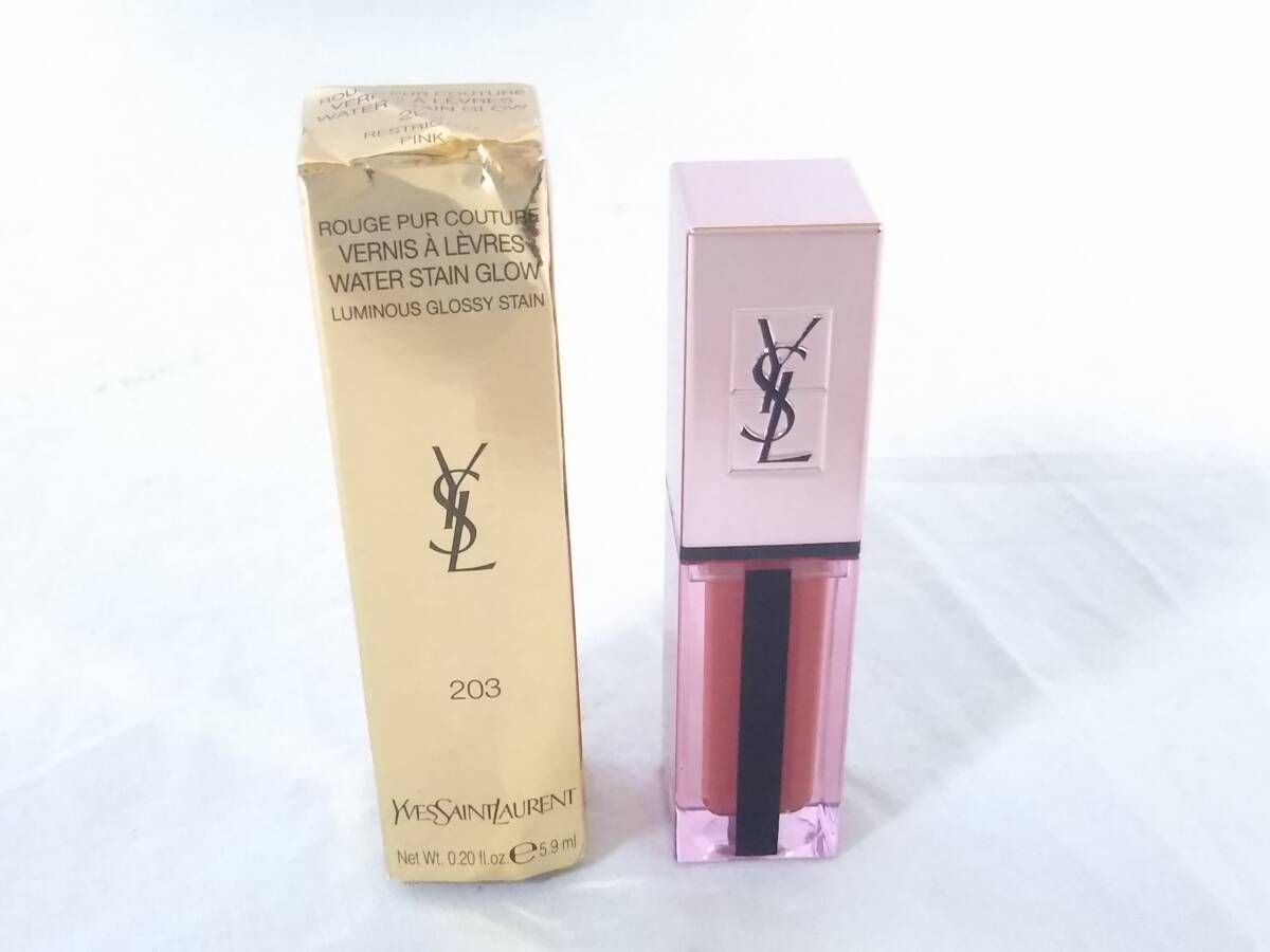 * cosmetics *YSL Yves Saint-Laurent / rouge pyu-rukchu-ruveruni water Glo u/#203/ lipstick / pink series 