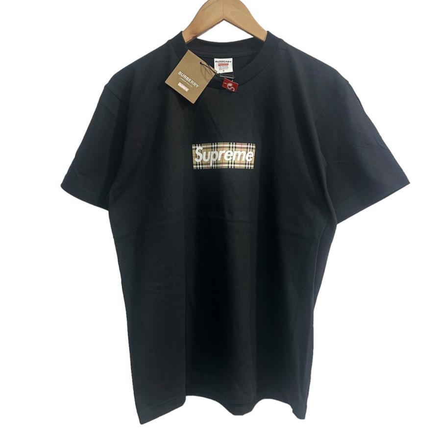 【美品】サイズS シュプリーム バーバリー Supreme Burberry 22SS Box Logo Tee ボックスロゴ Tシャツ ブラック 8065000174818の画像1