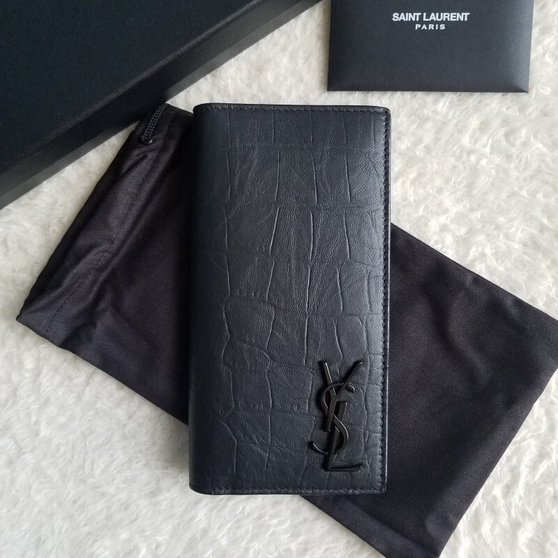 新品 SAINT LAURENT サンローラン モノグラム クロコ 長財布 ブラック 529981 C9H0U 1000 国内完売 入手困難の画像1