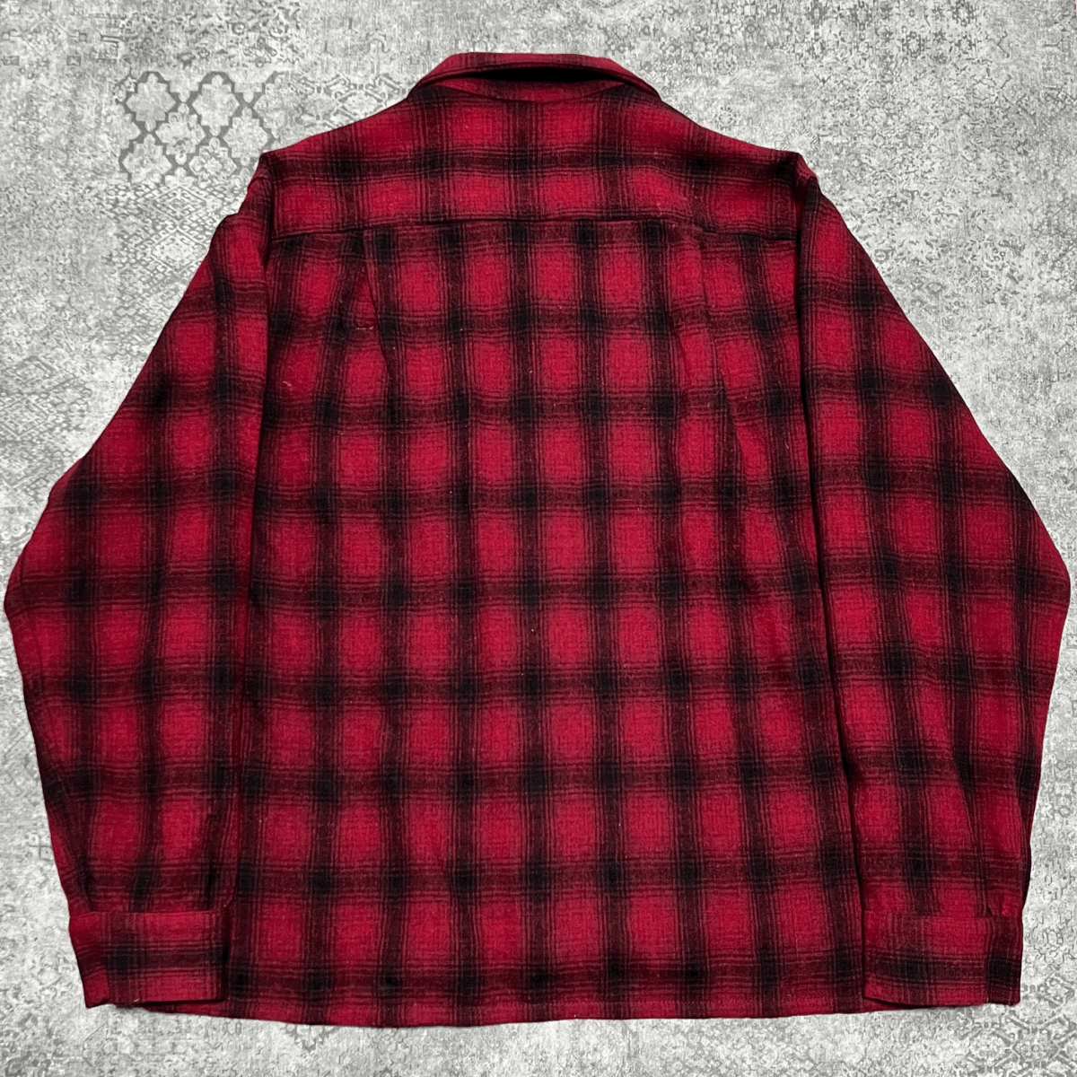 Vintage 50s Ombre Checkerd Wool Shirt オンブレ チェック ウール シャツ レッド ブラック 50年代 ヴィンテージ ビンテージ_画像2