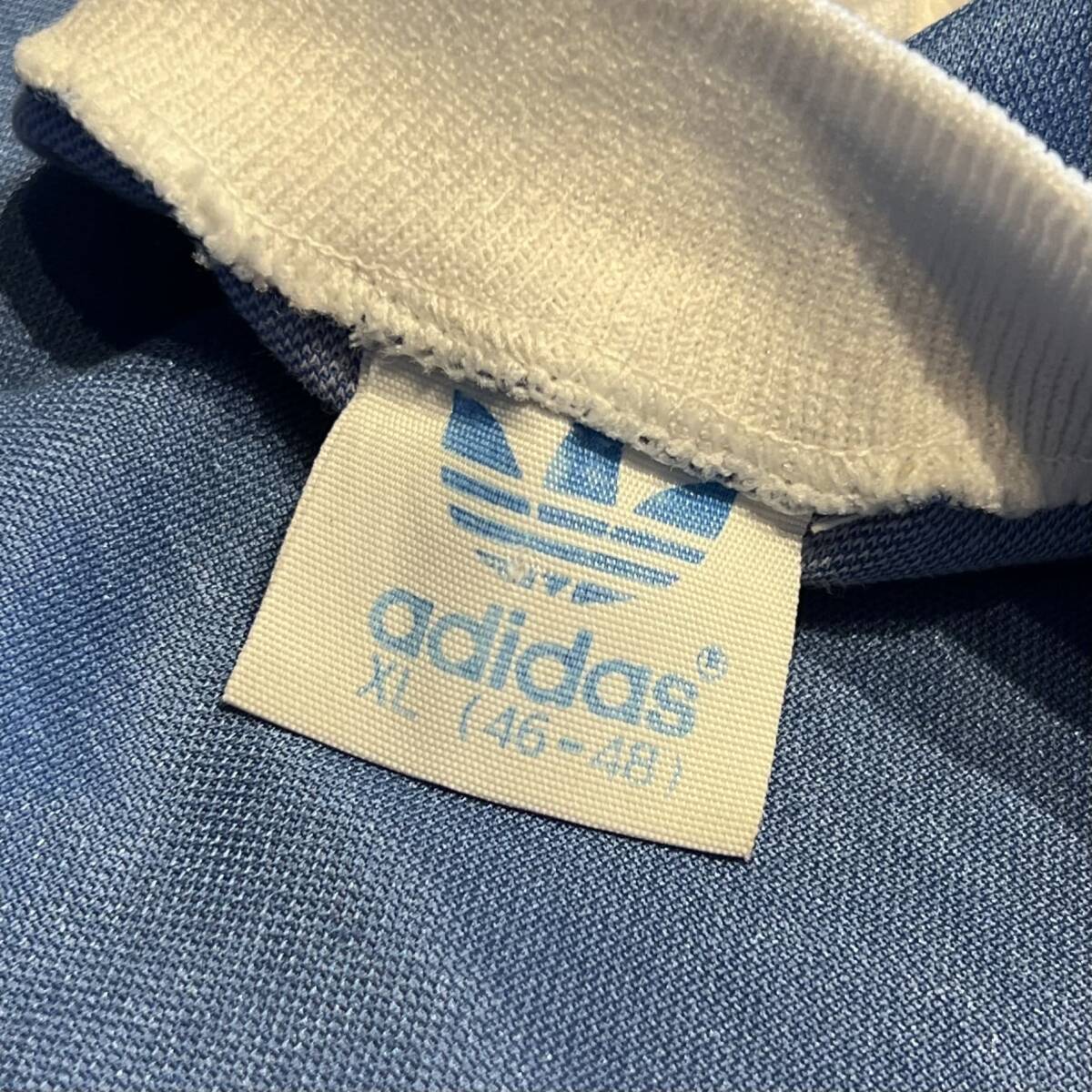 Vintage 90s adidas Game Shirt アディダス ゲームシャツ サッカー ユニフォーム トレフォイル ブルー 90年代 ヴィンテージ ビンテージの画像3