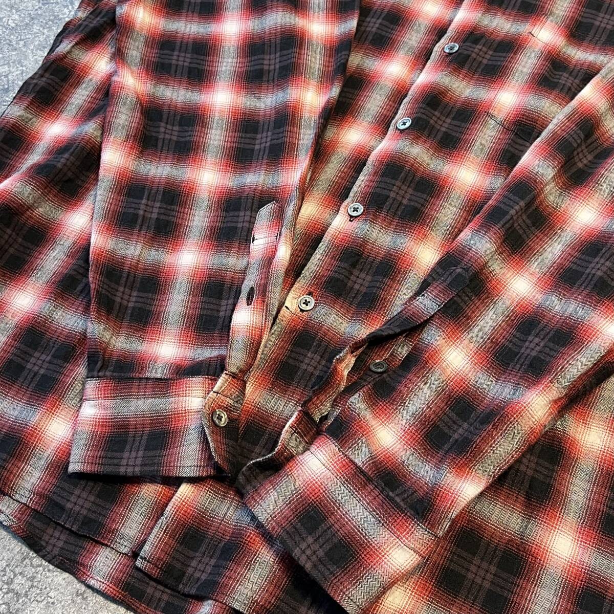 Vintage Ombre Checkered Shirt オンブレ チェック シャツ レッド ヴィンテージ ビンテージ_画像4