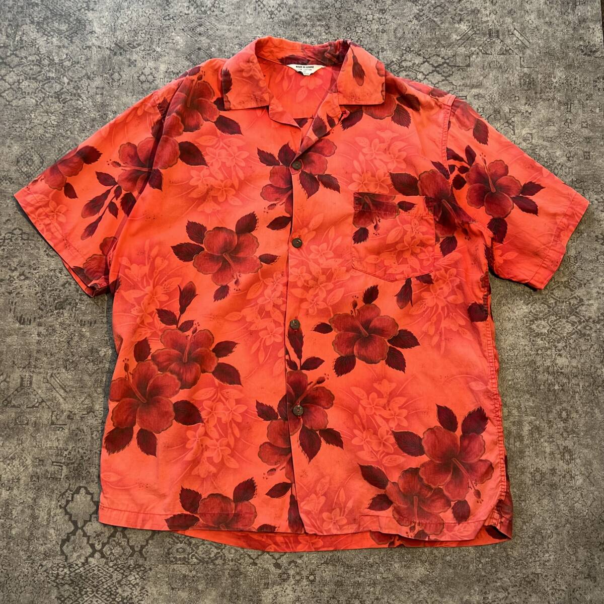 Vintage 60s Aloha Shirt アロハシャツ コットン レッド 60年代 ヴィンテージ ビンテージ_画像1