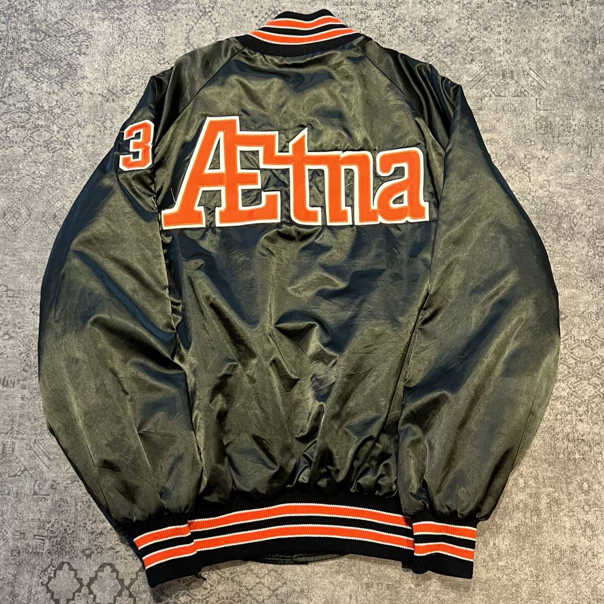 Vintage 70s 80s DeLONG Stadium Jumper スタジャン スタジアムジャンパー ジャケット ブラック 70年代 80年代 ヴィンテージ USA製の画像2