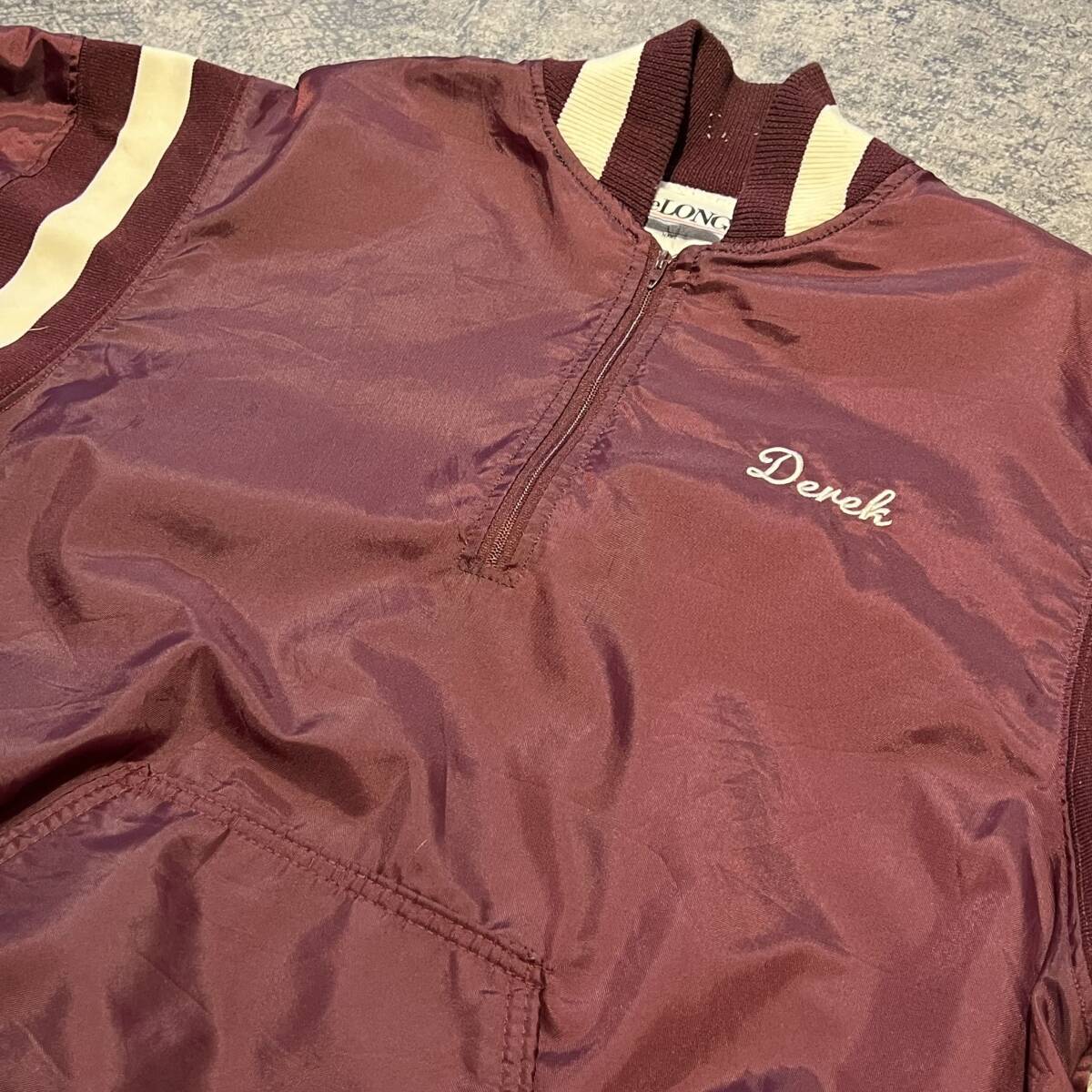 Vintage 80s DeLONG Stadium Jumper デロング スタジャン スタジアムジャンパー ハーフジップ レッド 80年代 ヴィンテージ ビンテージの画像4