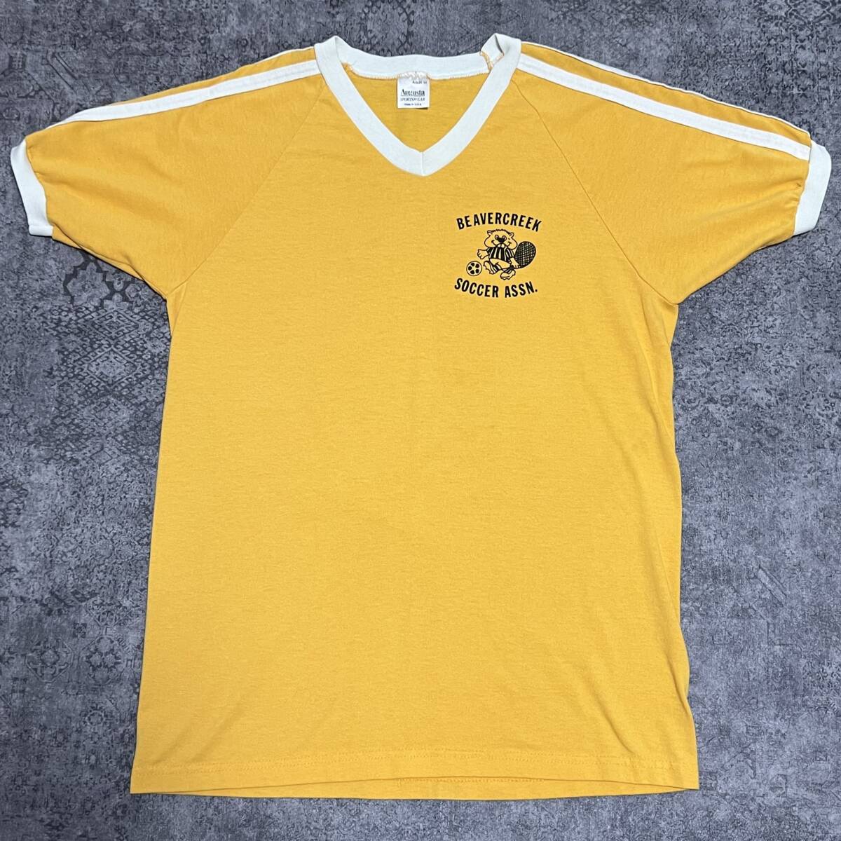 USA製 90s Augusta ゲームシャツ Tシャツ ユニフォーム イエロー 90年代 ヴィンテージ ビンテージ vintage_画像1