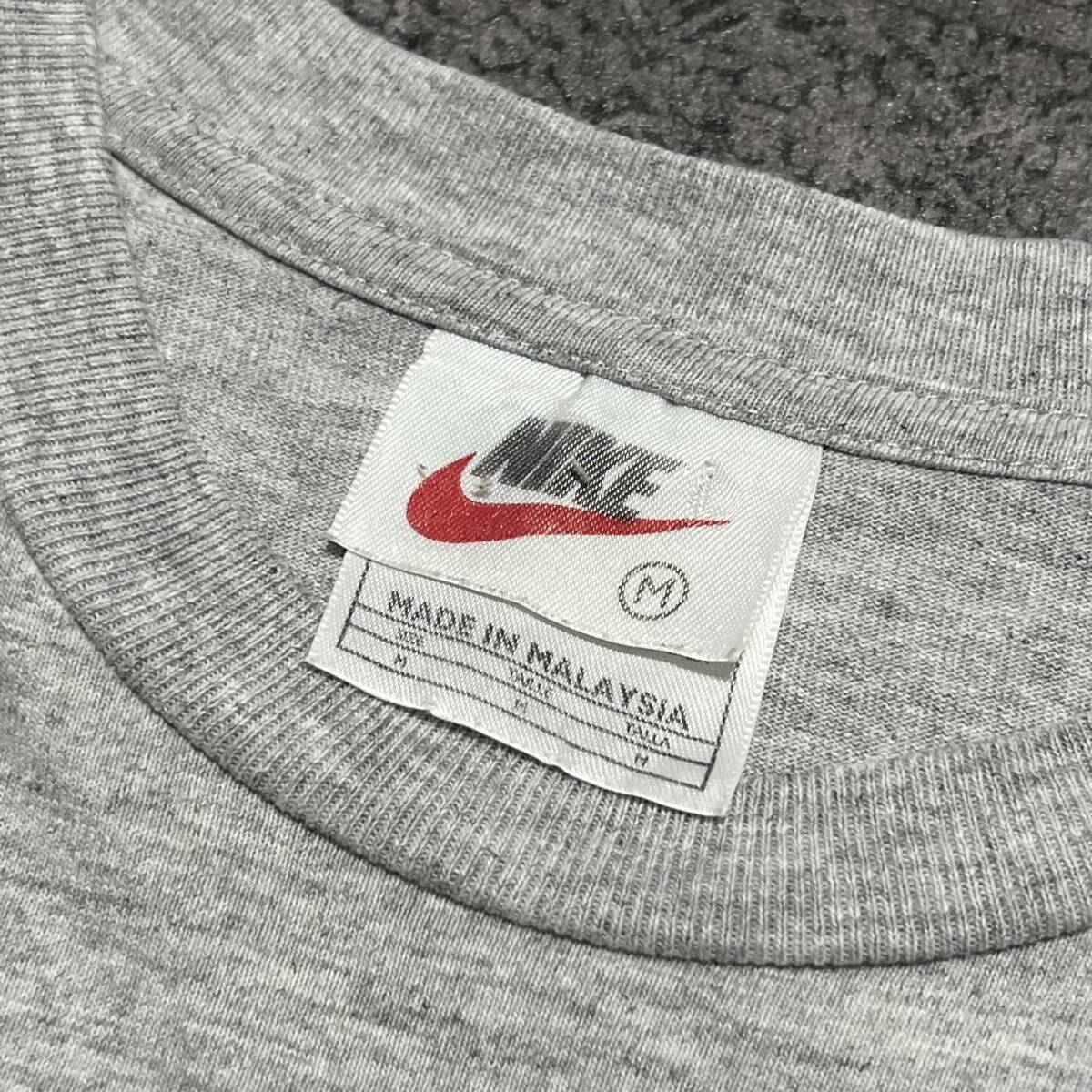 90s NIKE ナイキ Tシャツ スウォッシュ 白タグ 企業T グレー 90年代 ヴィンテージ ビンテージ vintageの画像3