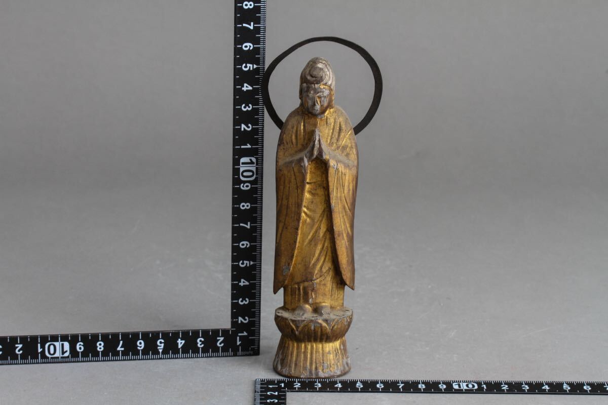 【久】1577 木彫り 仏像 仏具 仏教美術 立像 _画像9