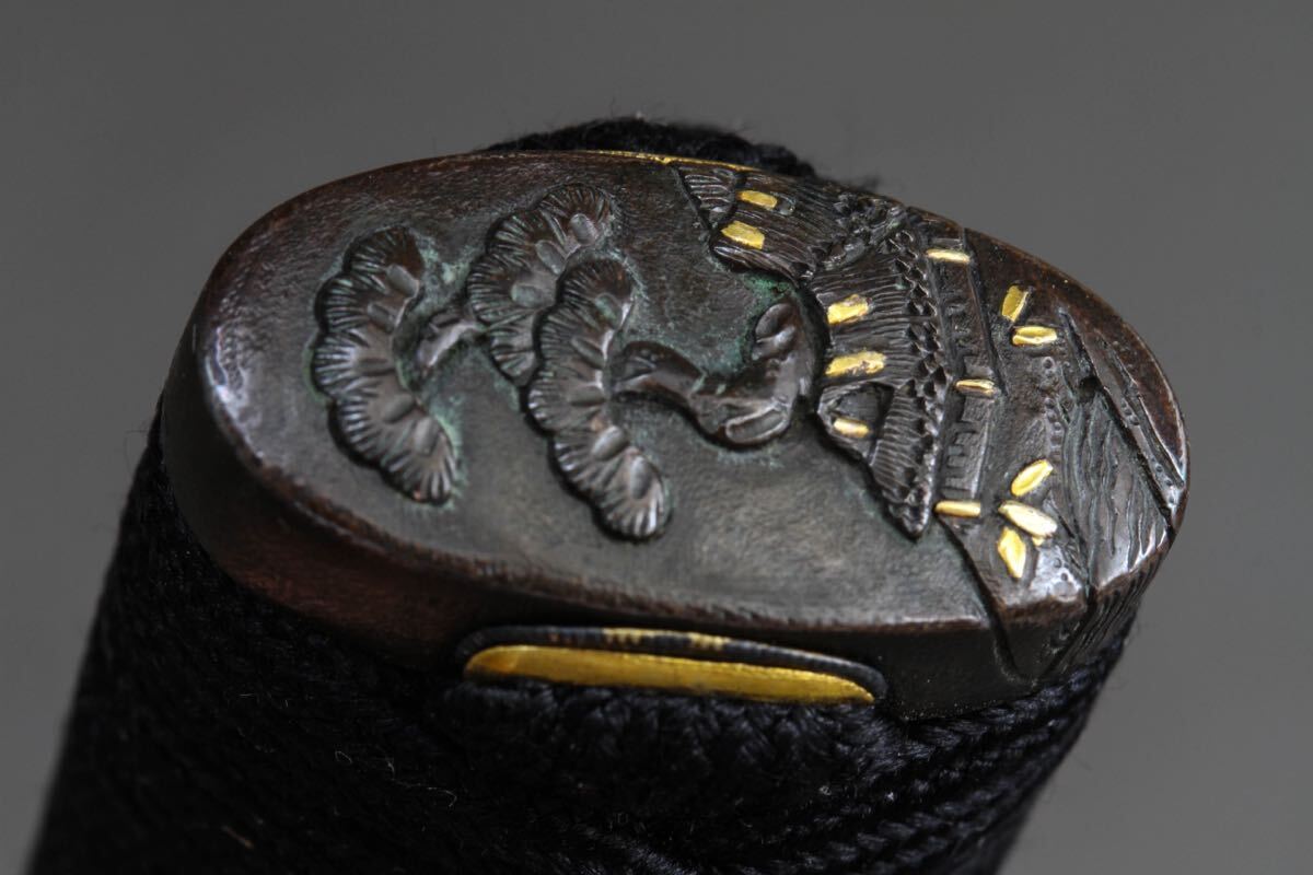 【久】1791 在銘 奈良 柄 刀装具 金銀象嵌 の画像5