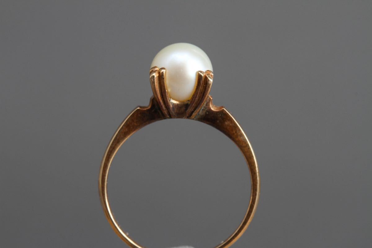 【久】1842 リング ゴールド 指輪 K18 珍珠　