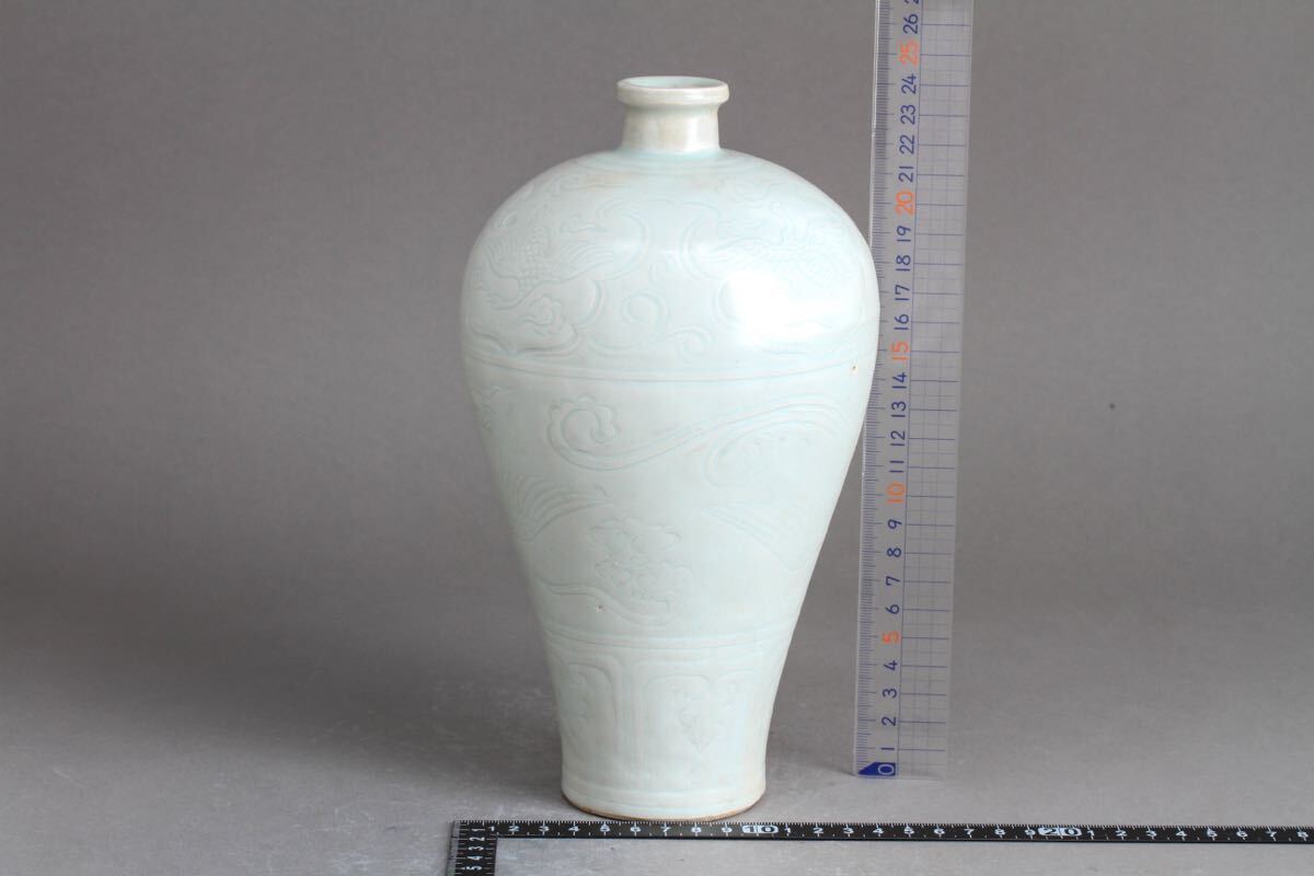 【久】1854 青白磁鳳紋梅瓶 時代品  唐物 中国美術 の画像9