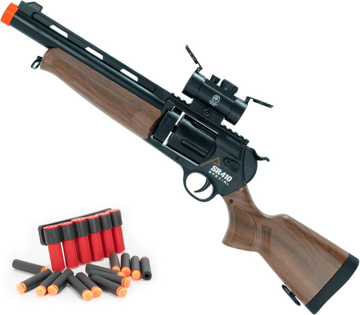 1円 おもちゃ銃 おもちゃの銃 SR410 排莢式 ショットガン トイガン モデルガン スポンジ銃 スポンジ弾 (木目)_画像6