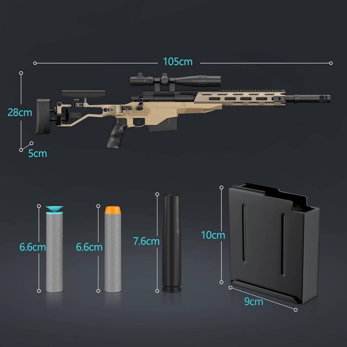 1円 M40A6 狙撃銃風 おもちゃ銃 黒スナイパー ライフル ボルトアクション式 連続 排莢再現 スポンジ弾式 トイガン おもちゃ銃 サバゲーXINPの画像7