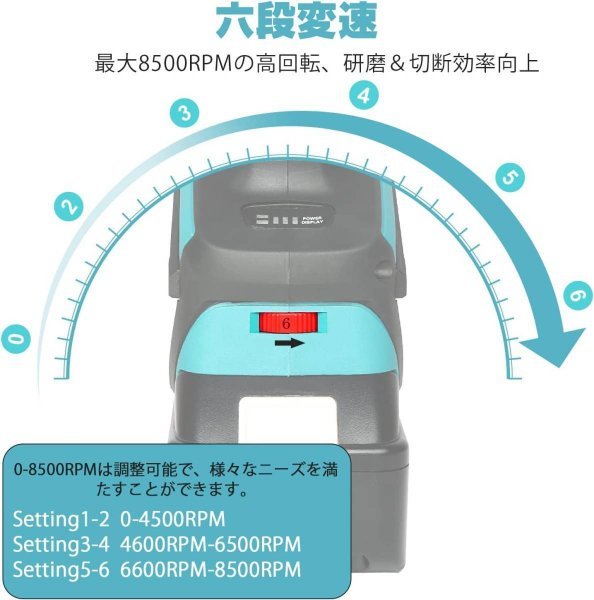 1円 充電式 ポリッシャー 6段変速 100mm 充電式 グラインダー 一台二役 ブラシレスモーター搭載 マキタ18Vバッテリー 併用 研磨機新品