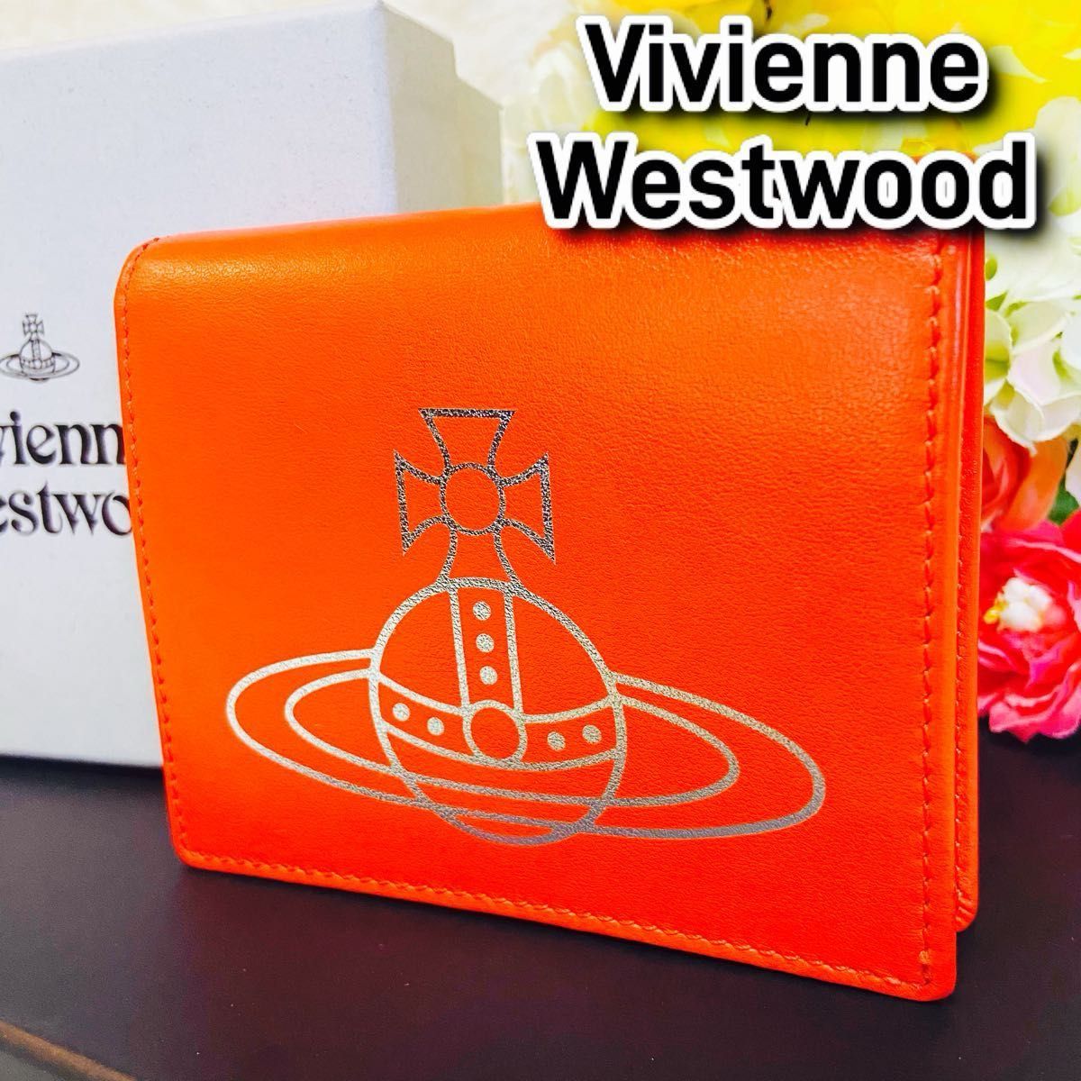 貴重●箱付●Vivienne Westwood●ヴィヴィアンウェストウッド●財布●二つ折り財布●オレンジ●メンズ●レディース●