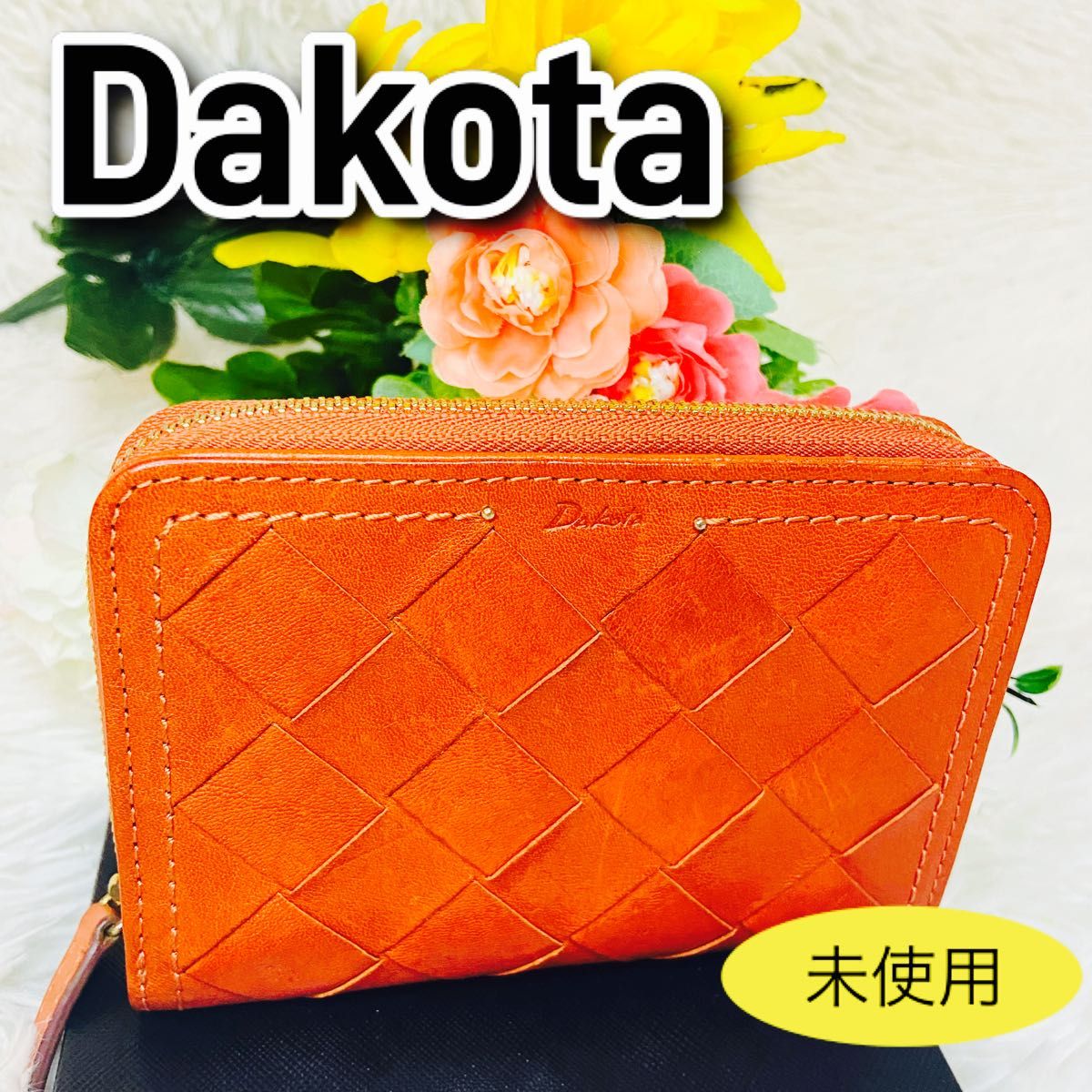 未使用●Dakota●ダコタ●スタッズ●折り財布●テッセレ●メンズ●レディース●イタリアンレザー●本革●二つ折り財布●コンパクト