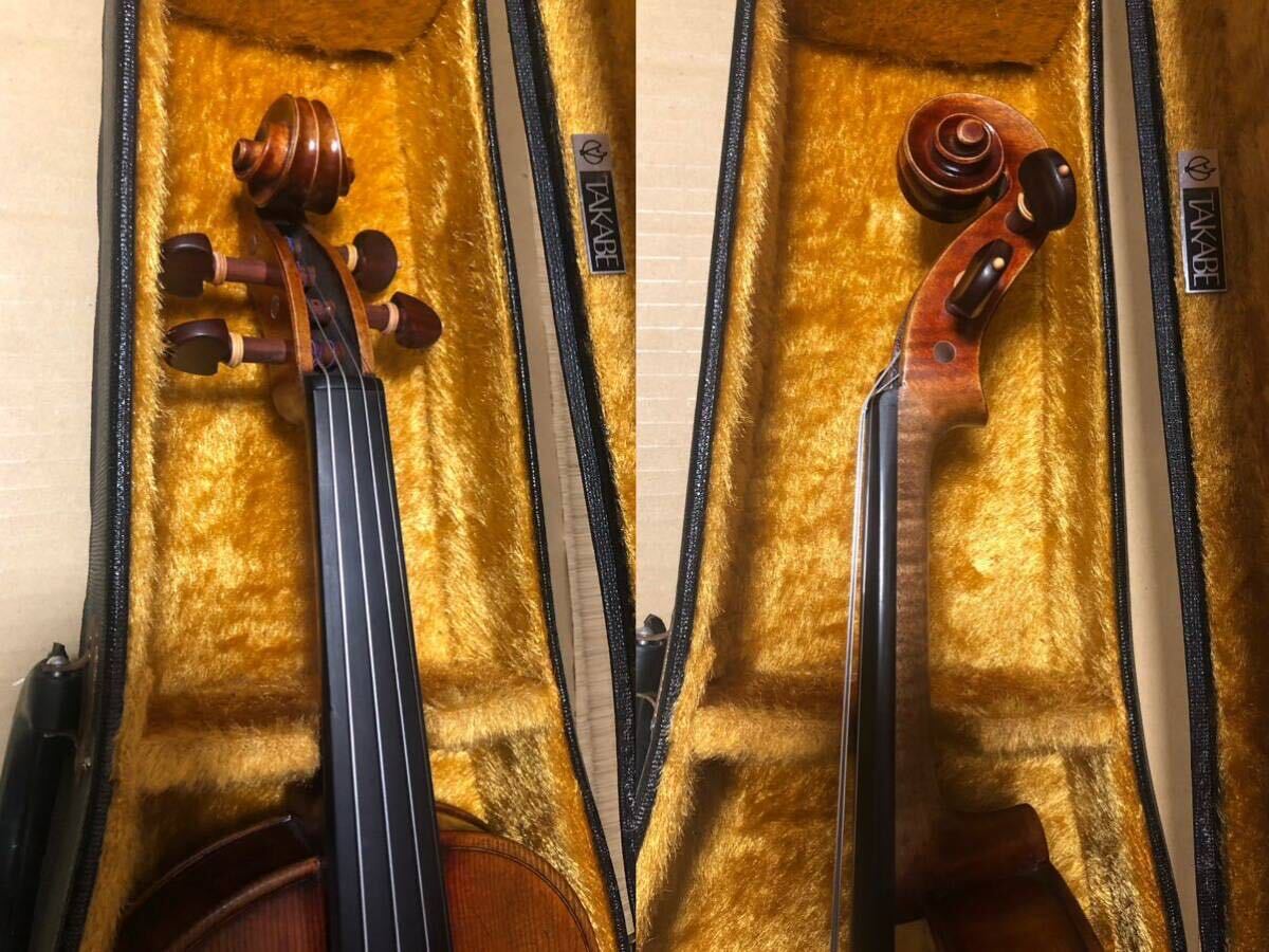 フランス モダン 裏板一枚板 フルサイズ バイオリン 4/4 虎杢 ヴァイオリン メンテ済みの画像6