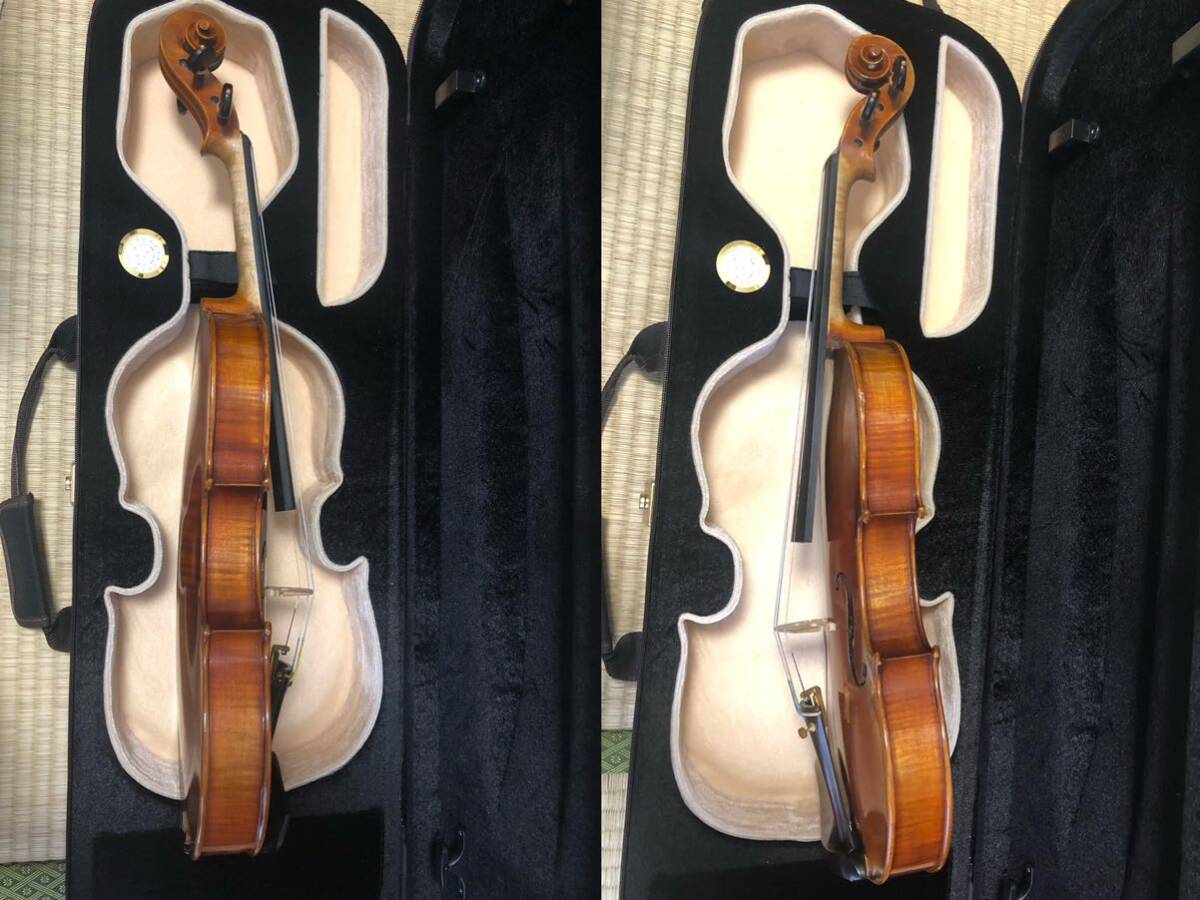 イタリア バイオリン フルサイズ 4/4 虎杢 ヴァイオリン ケース付きの画像5